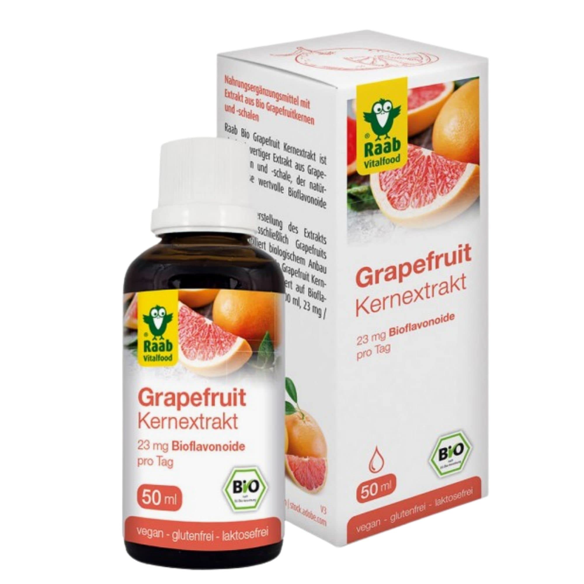 Raab Vitalfood Bio Grapefruit-Kernextrakt mit Bioflavonoiden, Tropfen & Bio Matcha-Kapseln, 60 Stück, Grüntee-Extrakt aus Japan, Premium Qualität, vegan, glutenfrei, grüner Tee, 1 Monat
