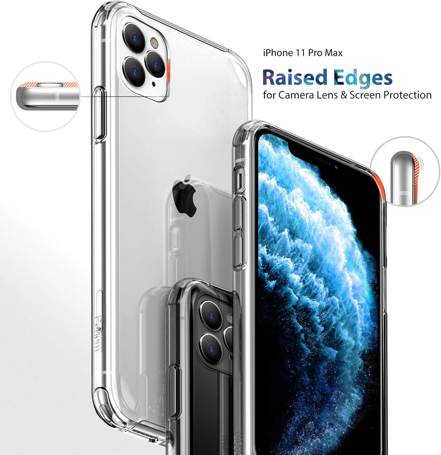 Penom Compatible with iPhone 11 Pro Max Case, Clear iPhone 11 Pro Max Cases for 6.5 Inch