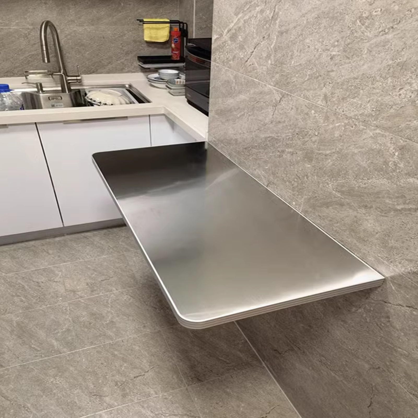 Table de bar pliable pour petit-déjeuner et studio avec cuisine étroite