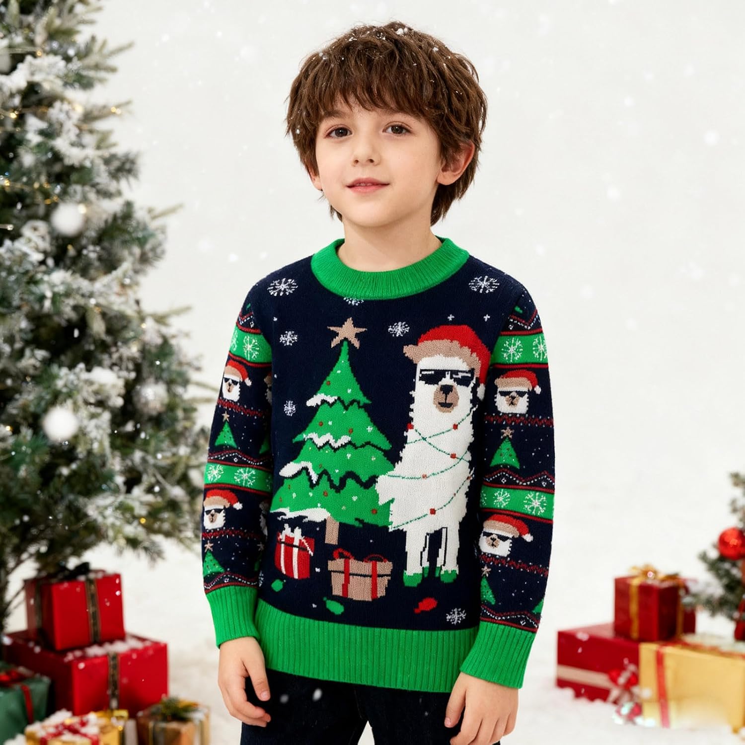 Baby Boy Girl Christmas Sweater Long Sleeve Soft Comfy Pullover for Tween
