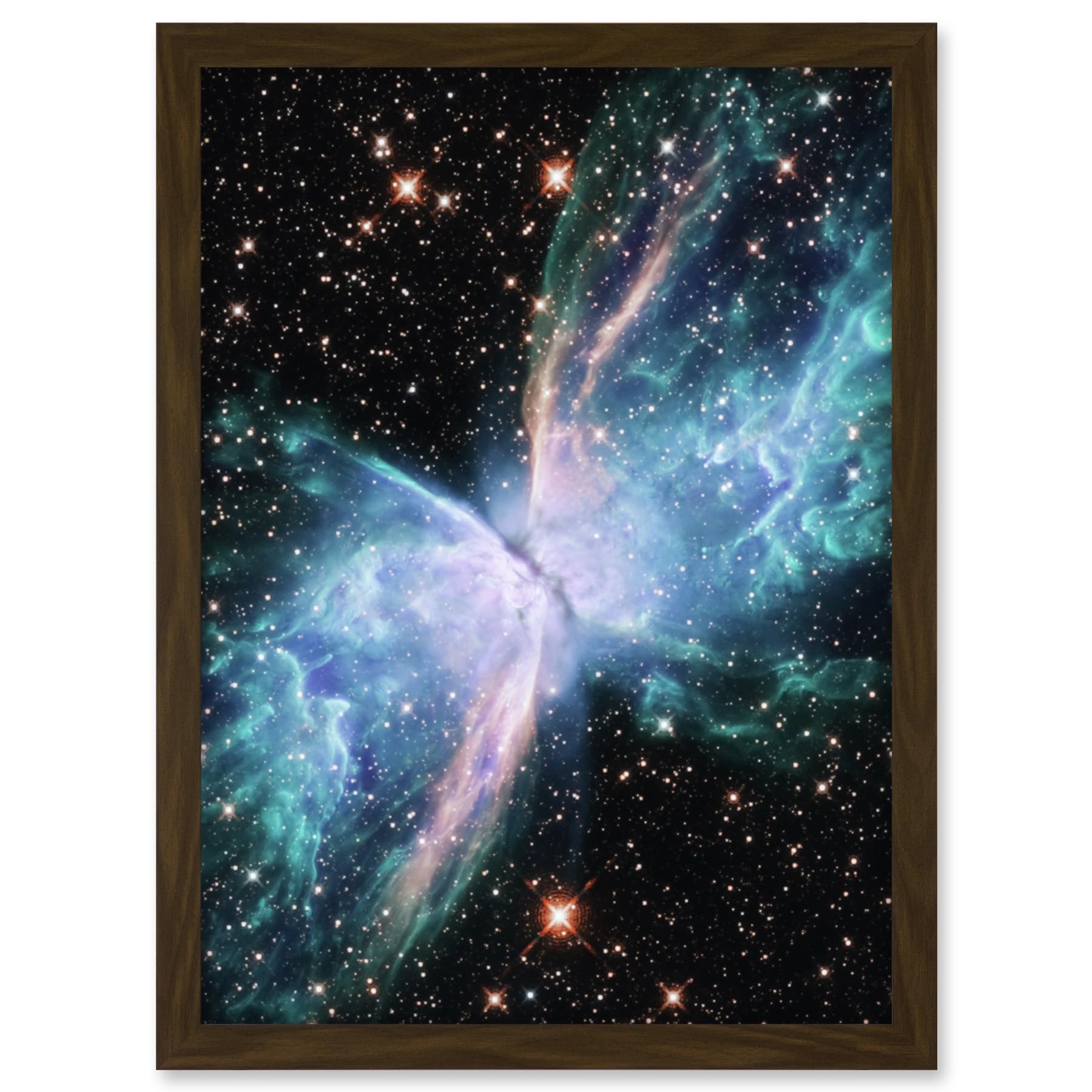 Artery8 Hubble Space Telescope Image NGC 6302 The Butterfly Nebula Luminous Blue Bipolar Planetary Galaxy Wings Of Gas Artwork Framed A3 Wall Art Print
