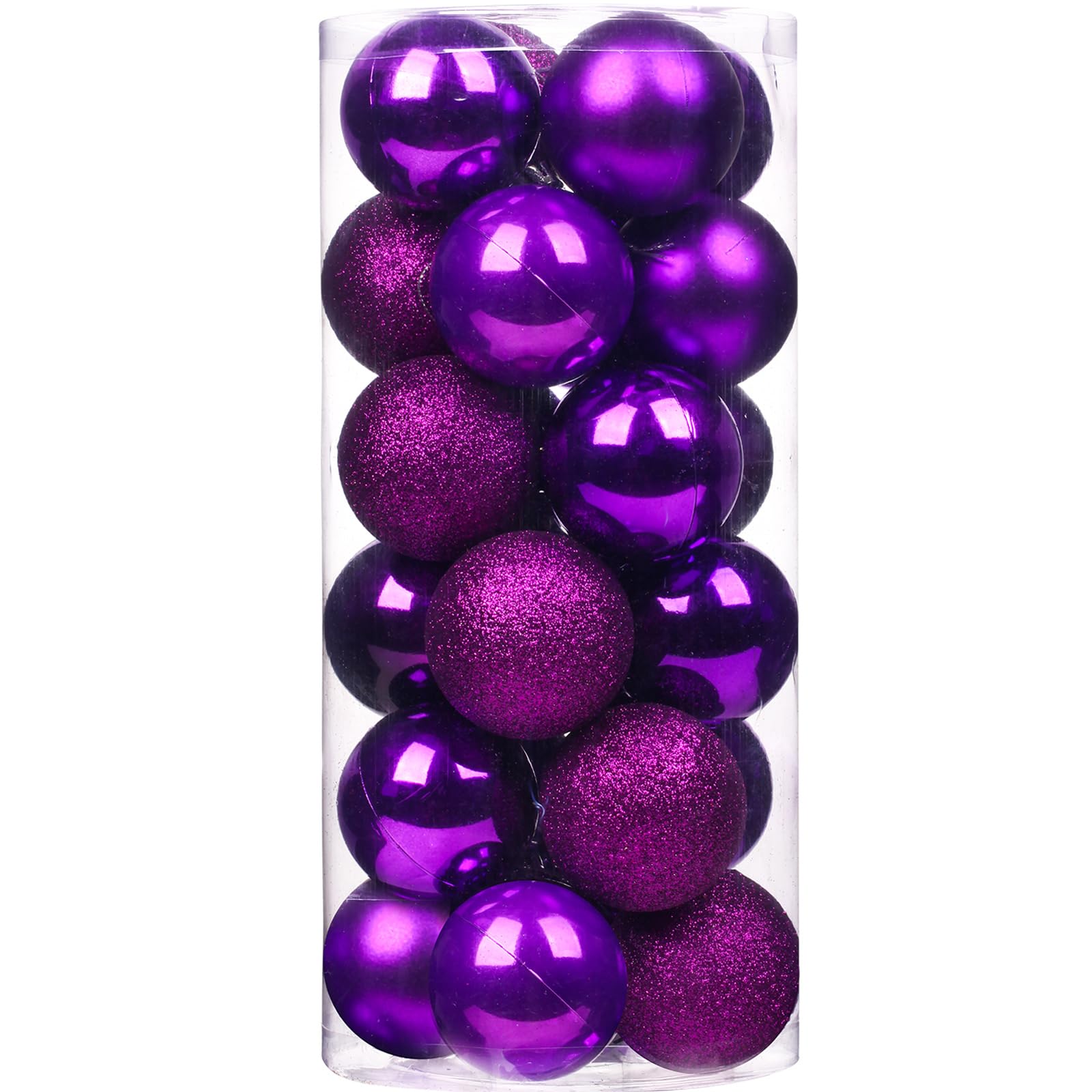 Boules de Noël violettes 6 cm incassables Emopeak pour sapin festif et déco