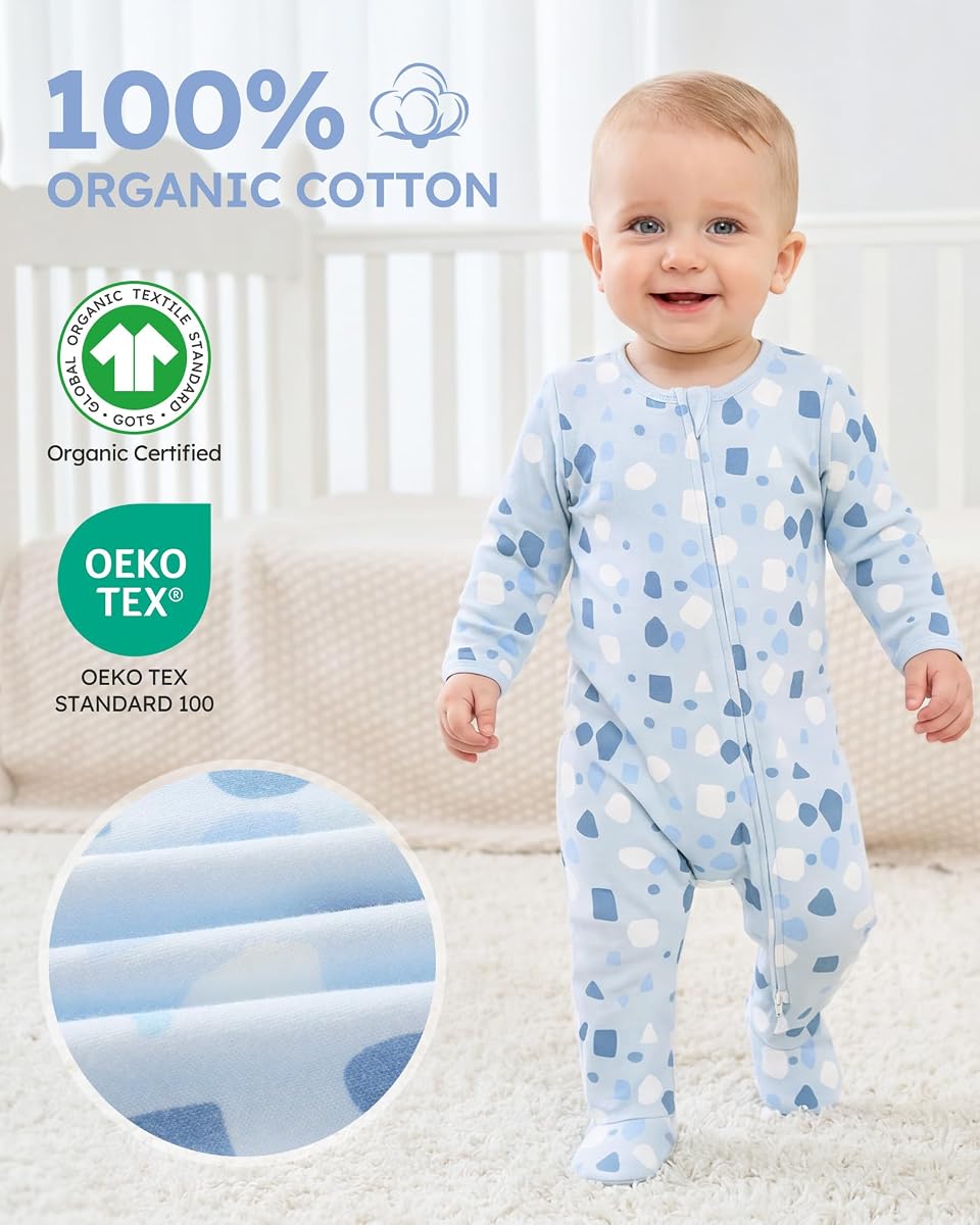 4w marins Organic Cotton Zipper Footed Sleeper view 3