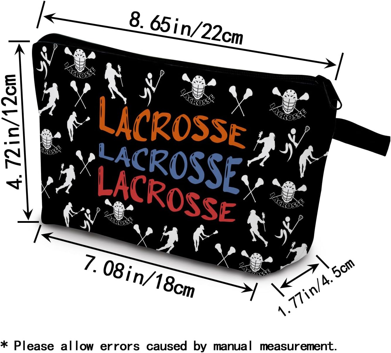 Lacrosse Player Present Lacrosse Makeup Bag Lacrosse Lover Sport Organizer Accessories Zipper Pouch Birthday Present for Lacrosse Teammates Coach Fans Women Friends - Image 2