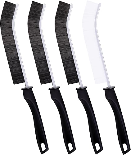 Ginsco - 4 cepillos de limpieza de hendiduras de cerdas duras, herramientas multifuncionales de limpieza de hendiduras, cepillo limpiador de