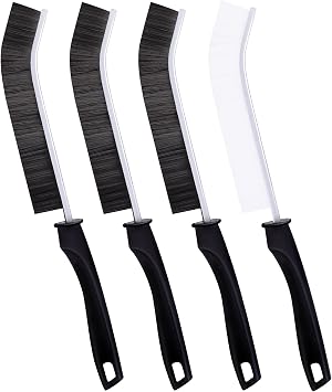 4Pcs Crevice Cleaning Brush Hard Bristle Crevice Cleaning Brush, Ginsco Multifunctional Crevice Cleaning Tools, Scrub Brush Grout Cleaner Brush Small Brush for Household Use Kitchen Bathroom