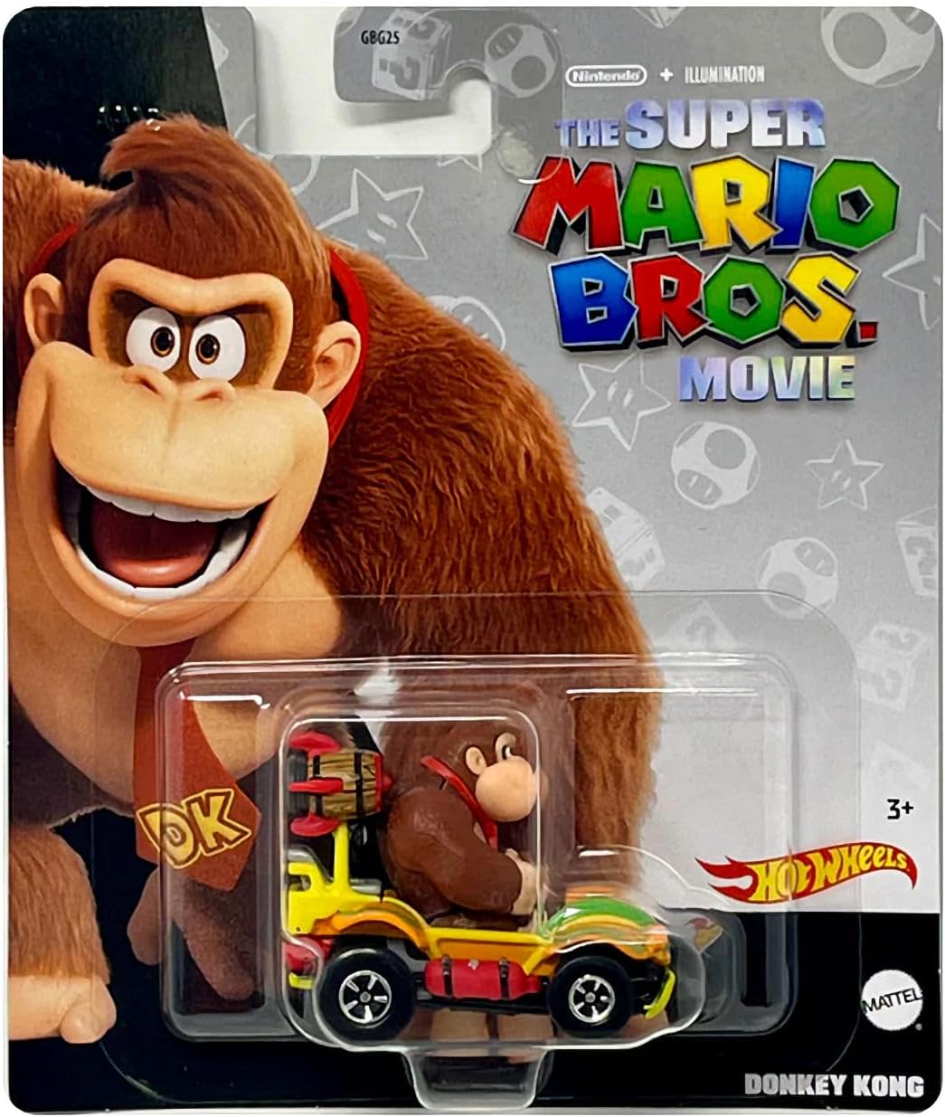 Hot Wheels Super Mario Bros. Movie Character Cars 4‑Pack Bundle, Mario, Toad, Koopa & Donkey Kong, Die‑Cast 1:64 Scale Vehicles, Ages 3+