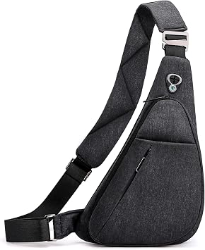 Crossbody Bag Anti-Theft Lightweight Casual Shoulder Backpack Sling Chest Bag Belt Rucksack for Travel Bicycle Sport Dark Grey Right-Handed, Standard