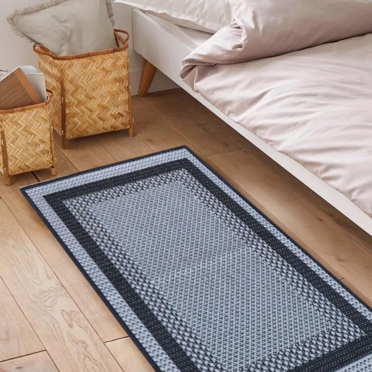 Tapete Sisal Para Beira de Cama Cinza e Preto Natural Tapete Sisal Para Beira de Cama Cinza e Preto Natural