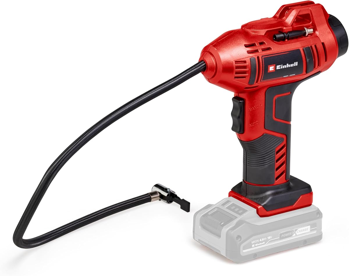 Einhell Akku-Autokompressor CE-CC 18 Li-Solo | PXC | 18 V | max. 11 bar | 60 cm Druckluftschlauch | automat. Abschaltfunktion | ohne Akku