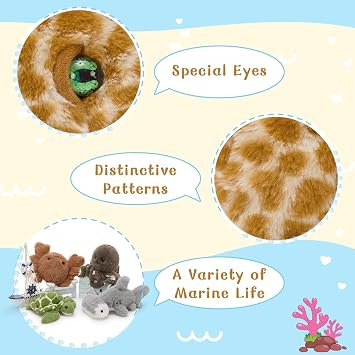 MorisMos 60 cm Octopus Plush with 4 Baby Sea Animals Inside, Giant Stuffed Octopus Soft Toy, Ocean Animal Gift for Kids, Interactive Family Plush for Imaginative Play, Bedroom Decor & Birthday Present