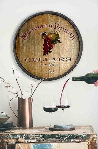 Vista 295 de THOUSAND OAKS BARREL CO. Personaliza el letrero de un cuarto de barril con cócteles de gato negro, barril de vino hecho de madera de roble de alta