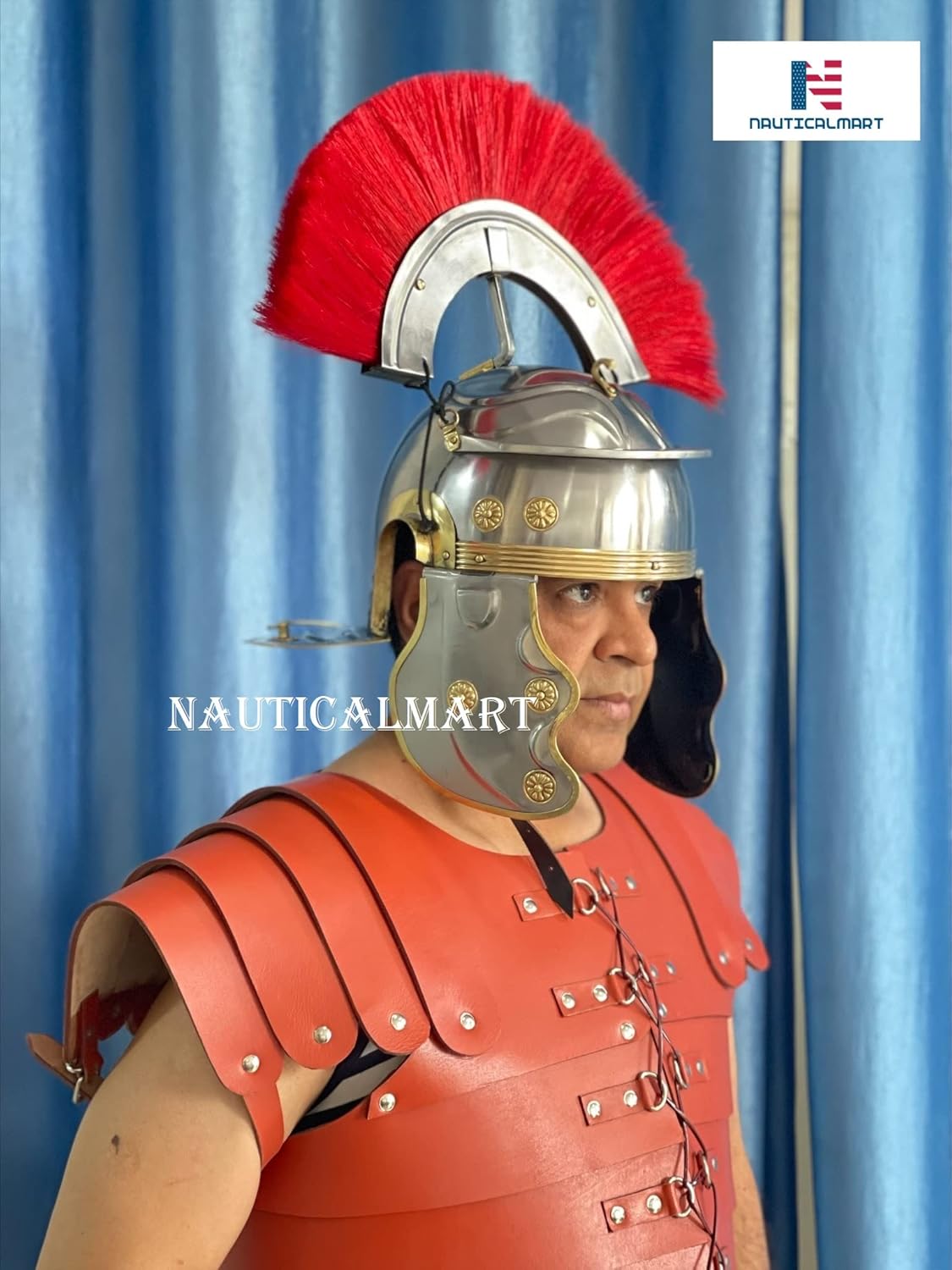 NauticalMart Roman Gallic 'G' Centurion Helmet - Metallic Armour