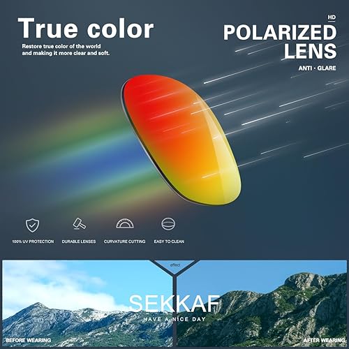 Miniatura 6 de Lentes de sol polarizados para hombres y mujeres, para conducir, deportes, senderismo, gafas de sol, montura cuadrada clásica, protección UV400