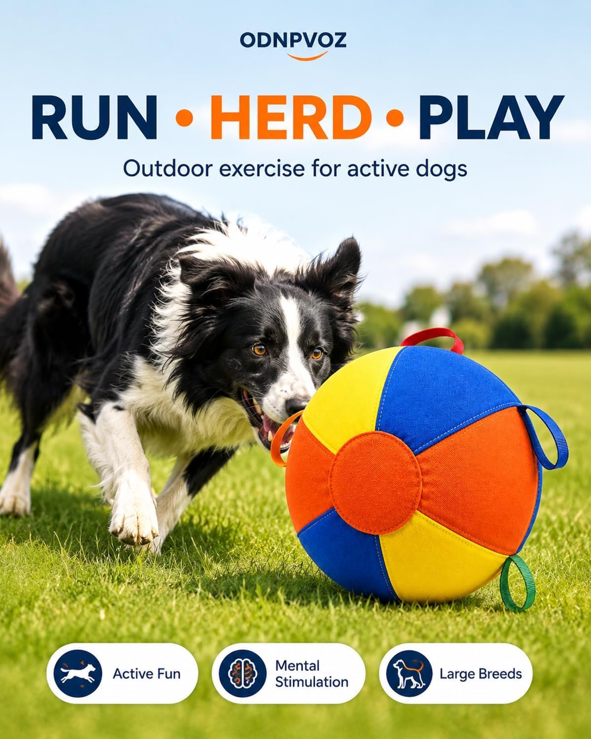 25,4 cm / 45,7 cm / 55,9 cm Herding Ball Beruhigender Jumbo Langlebig Reißfest Aufblasbares Hundespielzeug Heavy Duty Griff Abdeckung Pumpe Outdoor Spielen Übung Training Große Rassen Border Collie