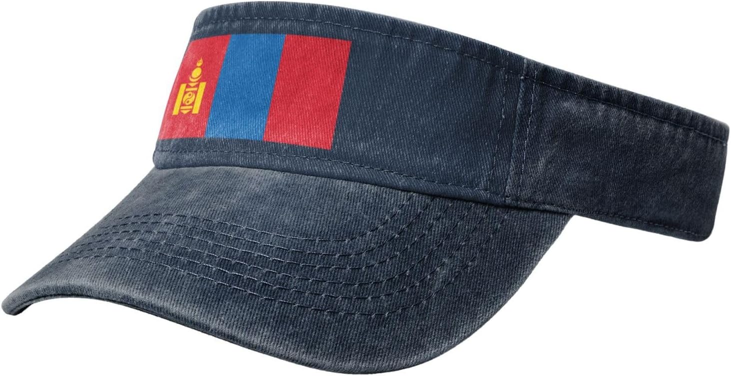 Sun Hats for Men Women Summer Sport Empty top Baseball Cotton with for Beach, Summer, Mongolian Flag Black