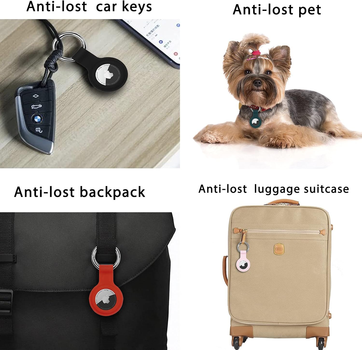 5 pack protective case for apple airtags holder air tag keychain airtag key ring cases air tags tracker finder items for dog cat pet collar luggage