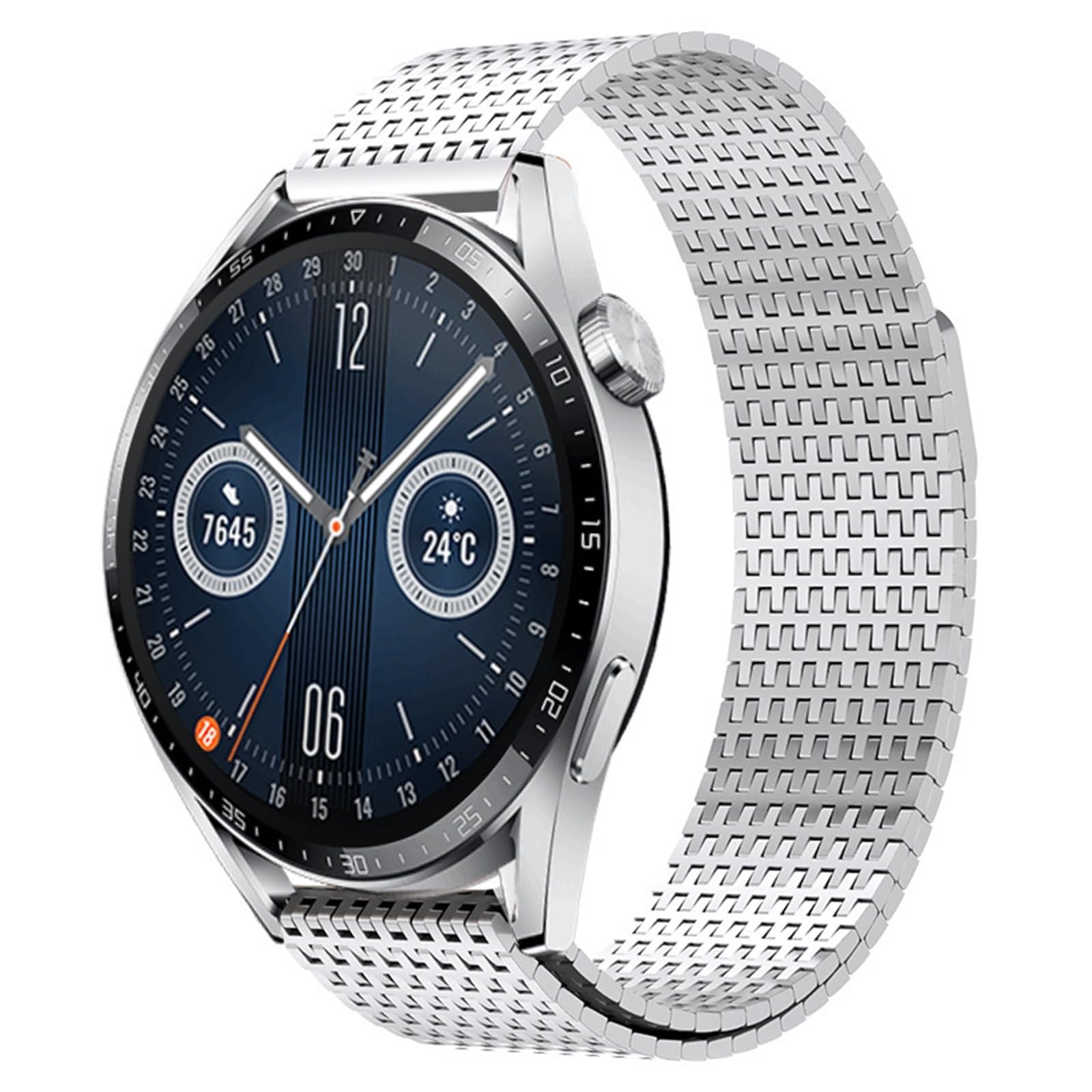 Bracelet de montre milanais 22 mm pour Huawei Watch 4 Pro GT3 Pro 46 mm GT4 46 mm Bracelet magnétique de luxe en métal Compatible avec la plupart des montres de 22 mm