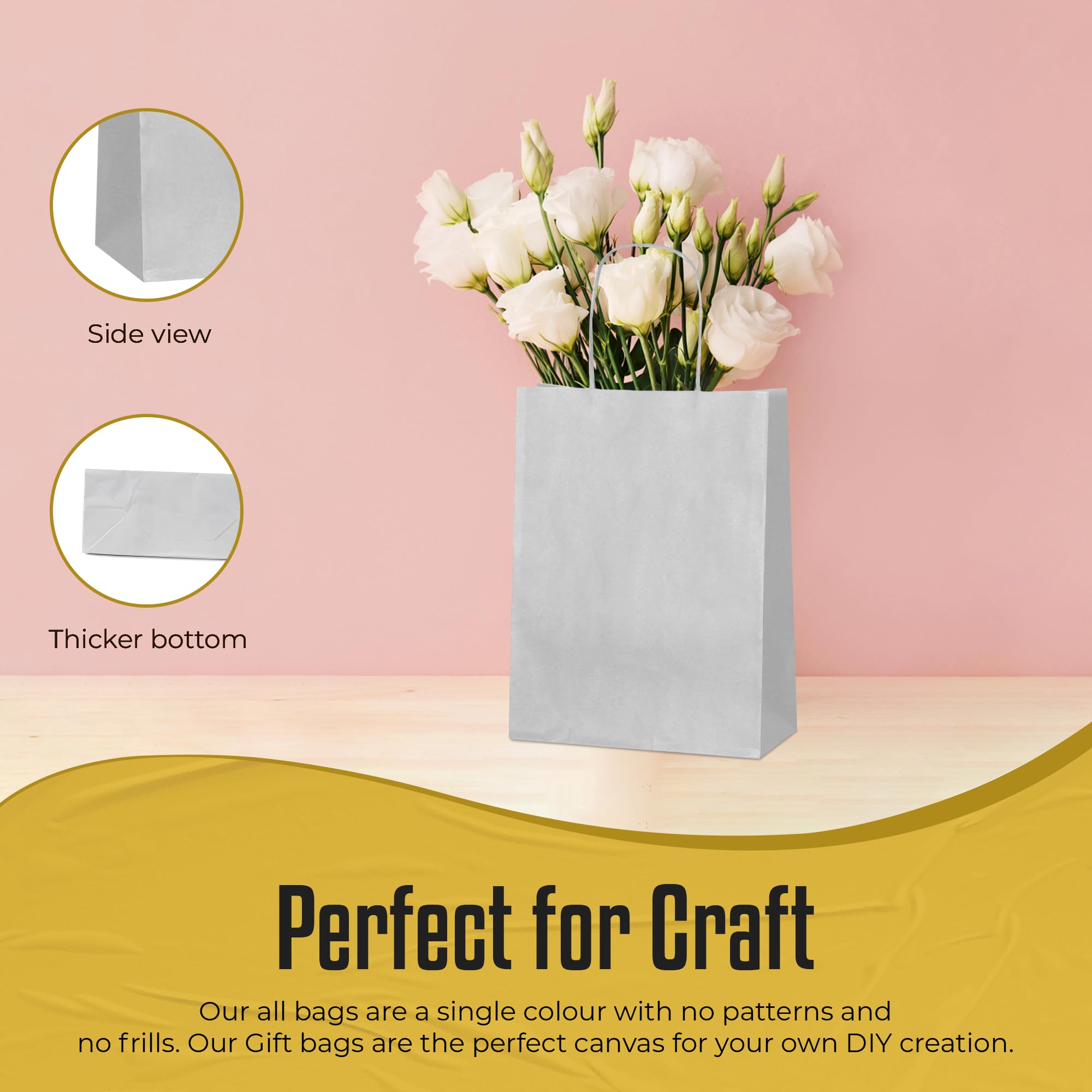 Paper Gift Bags With Handles, 15 Pcs Small Gift Bags 17x13x6.1cm Kraft Party Bags Multipack Retail Lunch Bags Fillers For Kids Party Wedding Birthday Favor Celebrations Baby Shower - View #9