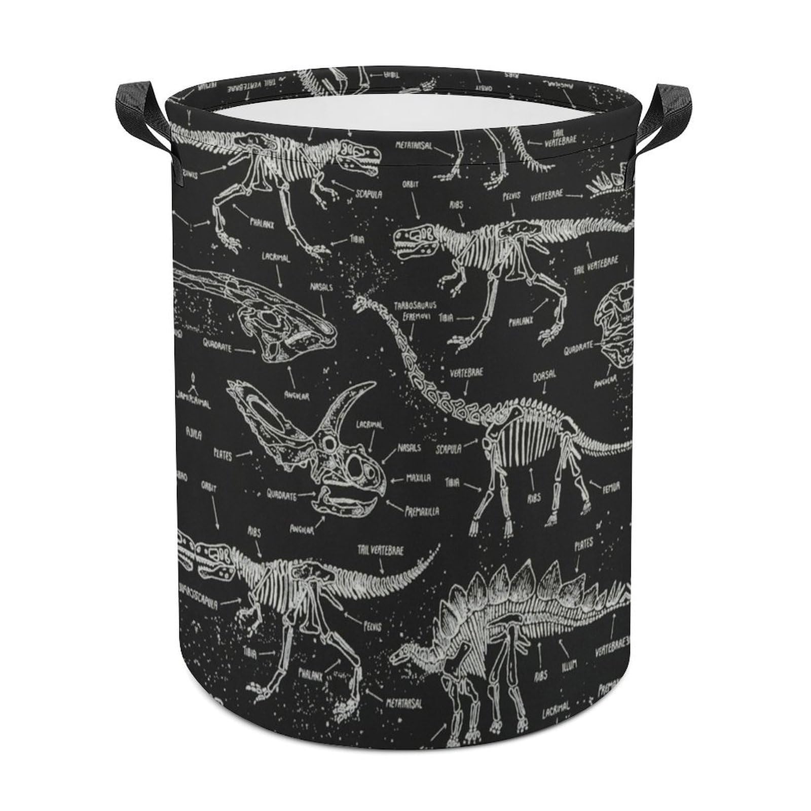 MHYRAC Laundry Hamper, Black And White Dinosaur Laundry Basket, Washing Basket with Handle