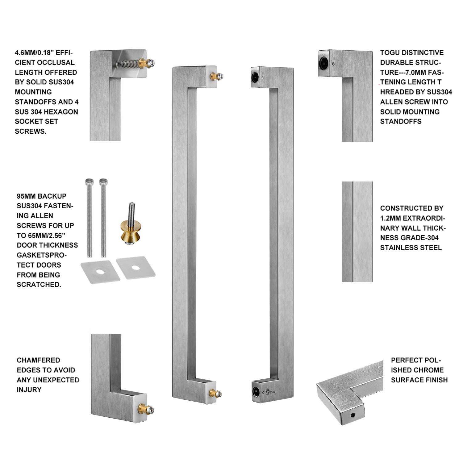 TOGU TG6013 24 inches Solid Standoffs HeavyDuty Commercial Grade304