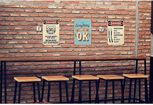Miniatura 4 de AOYEGO Letrero de lata con texto en inglés "Everything is Going to be Ok, póster azul vintage de metal para cafeterías, bares, pubs, tiendas,