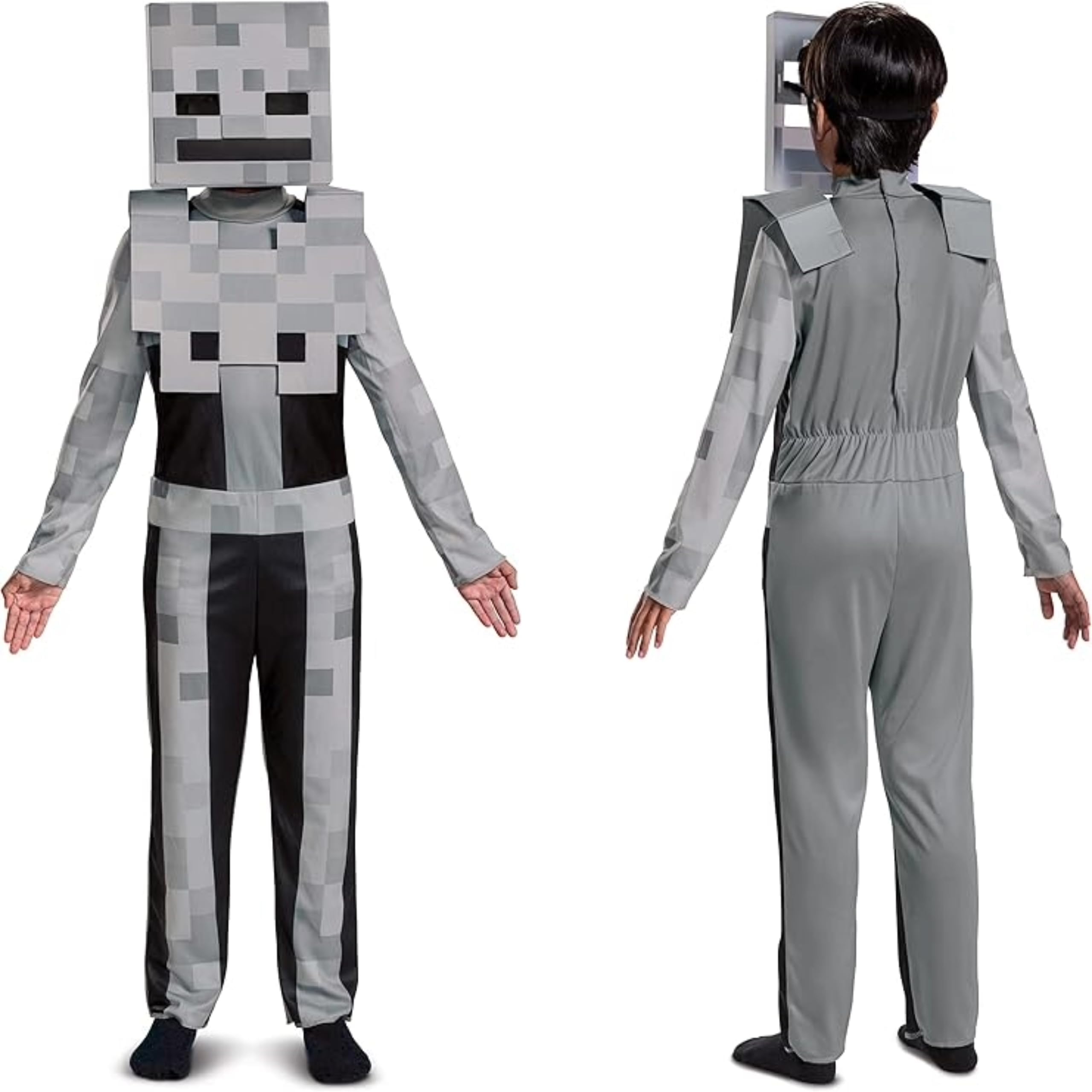 DISGUISE Official Minecraft Skeleton Costume Kids with Mask, Minecraft Costume Kids Boys Children Fancy Dress Up Outfit Halloween World Book Day Week Birthday