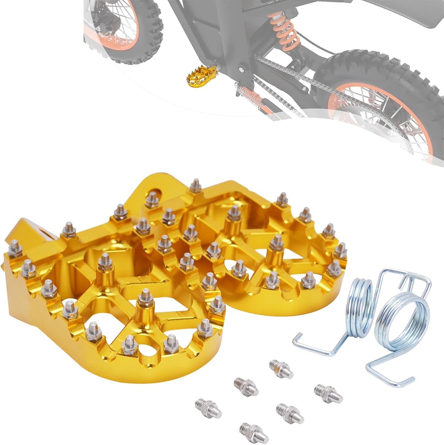 Dirt Bike Foot Pegs for Tutti Soleil01,CNC 7075 Aluminum FootPegs Rest Pedal for Tuttio Soleil 01 Off-Road EBike-Gold