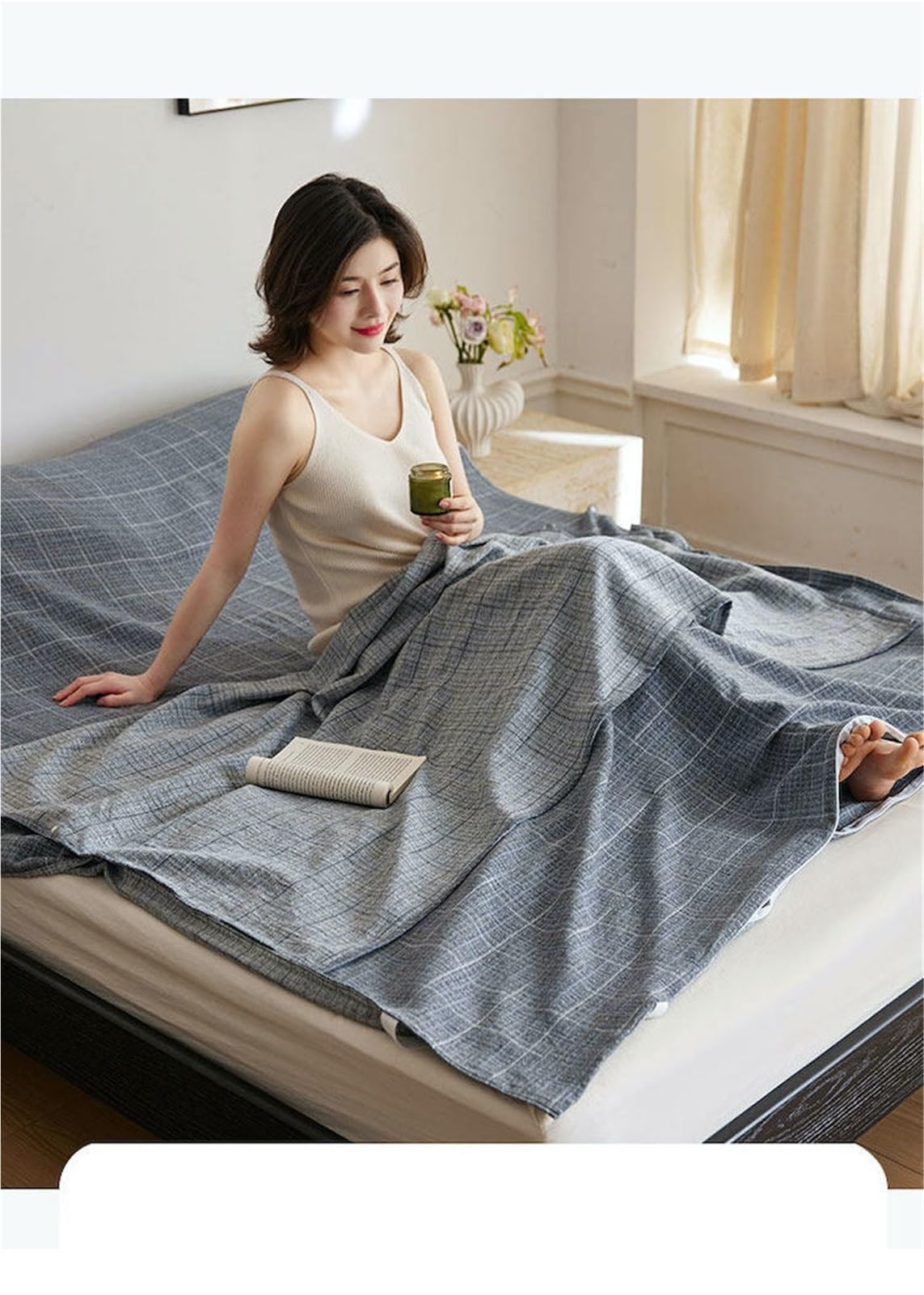 Drap de Sac de Couchage de Voyage en Gaze de Coton Double Couche, légère et compacte, Sac à Viande Couchage Portable Voyage Camping hôtel randonnée