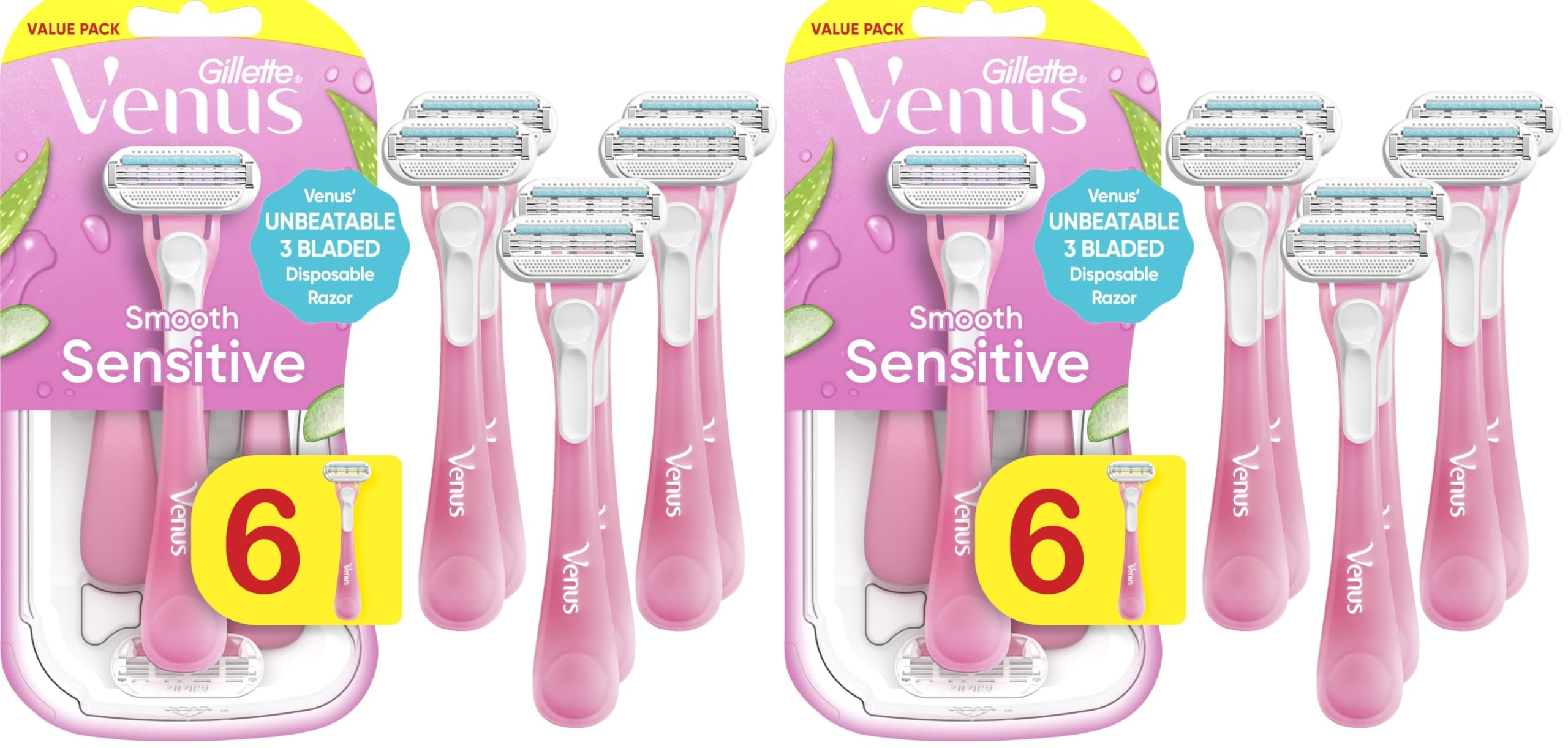 Gillette Venus Sensitive Disposable Razors for Women