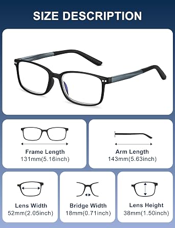 EASY READ 2 Pairs Sporty Style Reading Glasses Men