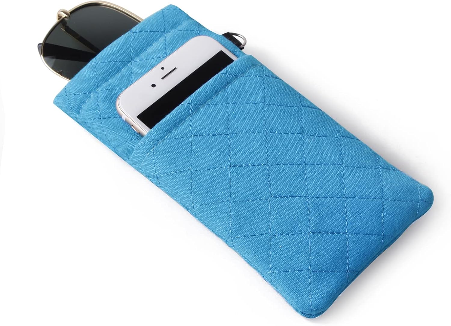 Double Glasses Cases Soft Eyeglass Case For Women Men Squeeze Top Sunglasses Case Travel Glass Pouch With Clean Cloth