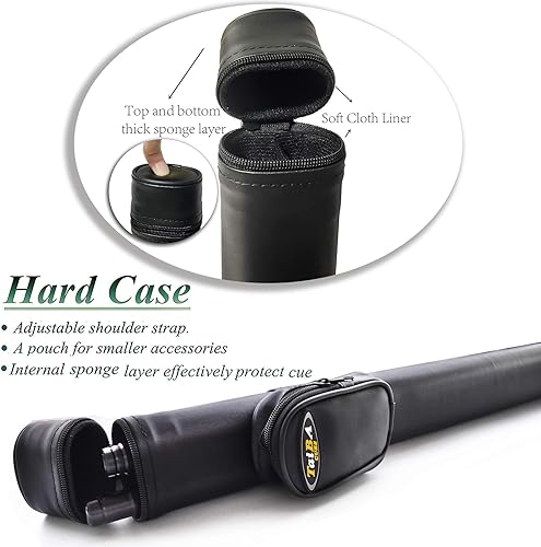 Miniatura 6 de Tai ba cues Palo de billar, punta de cuero multicapa de 13 mm, 58 pulgadas, envoltura de lino, palo de billar profesional de madera dura de arce