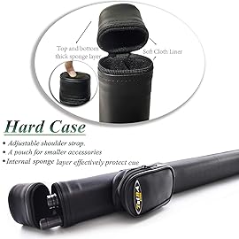 Tai ba cues 2-Piece Pool cue Stick + Hard Case, 13mm Tip, 58, Hardwood Canadian Maple Professional Billiard Pool Cue Stick 18,19,20,21,22 Oz Pool Stick (Selectable)-Blue, Black, Red, Gray, Green