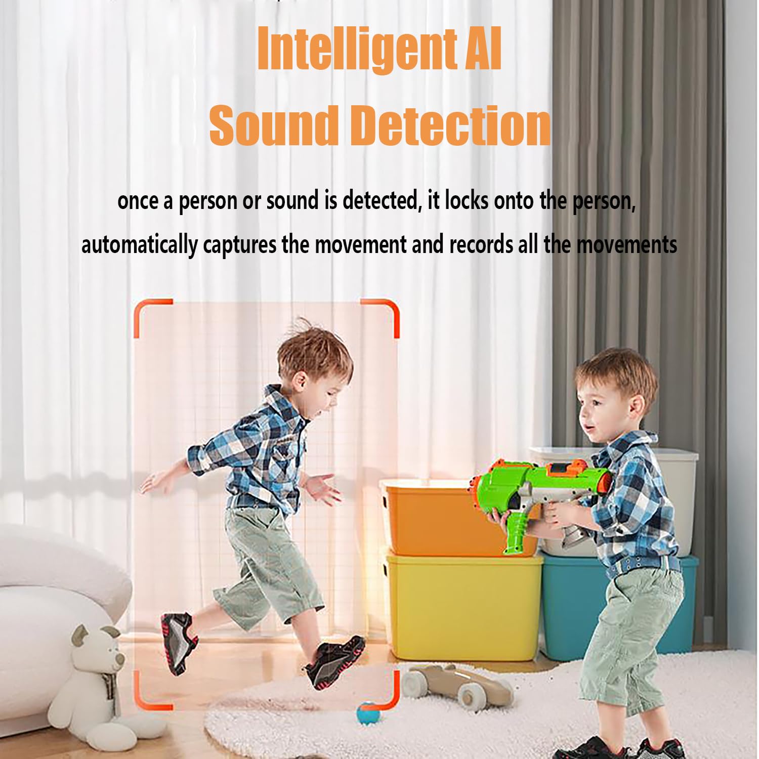 Caméra de surveillance intérieure avec écran de 2,8 pouces - Caméra bidirectionnelle 64G WiFi avec communication AI motion - Caméra intelligente pour enfants âgés chiens de compagnie