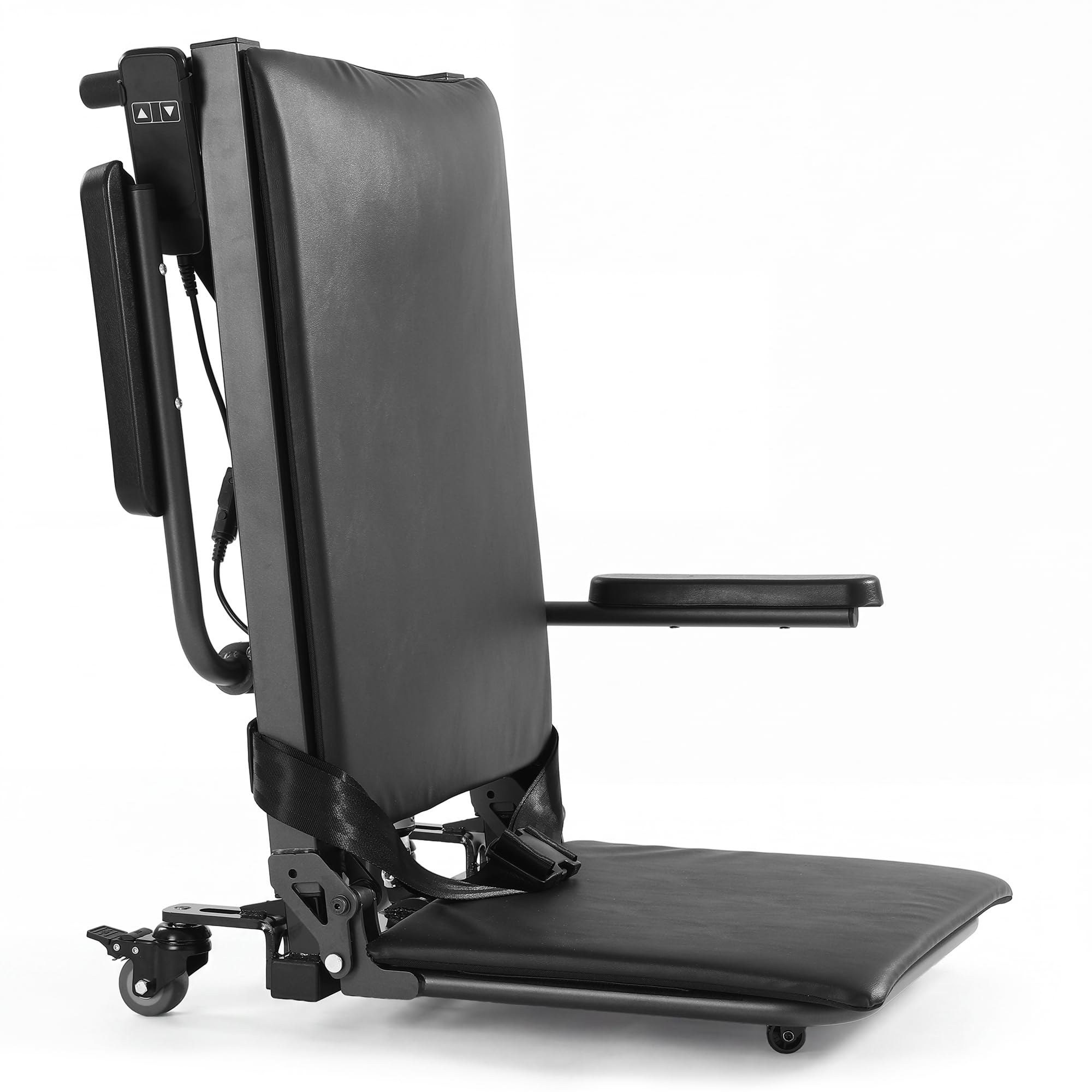 Electric Floor Lift Chair for Elderly, Portable Patient Lift & Fall Recovery Assist, Helps Seniors Stand from Floor, 18” Powered Lift Height, 450LBS Capacity with Locking Wheels