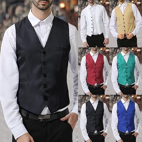 RUMAOZIA Trachtenweste Herren Slim Fit - Lederhosen Weste Für Oktoberfest & Trachtenevents