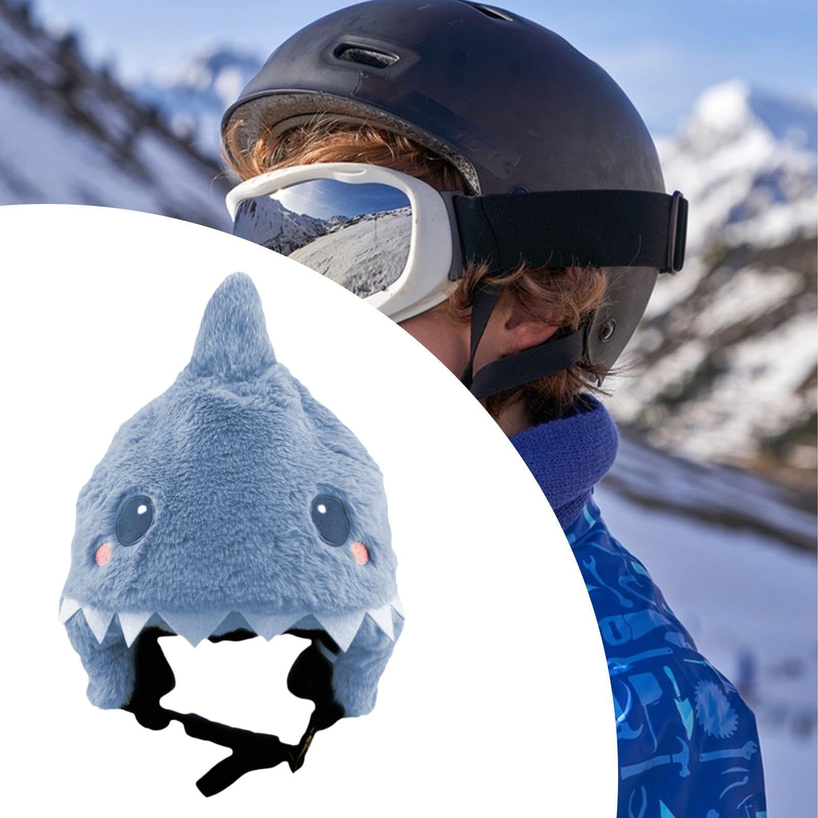Perfeclan Housse de Casque de Ski pour vélo, Hiver pour Adultes et Enfants, Dessin animé, Chaud, Doux, décoration de Casque de Ski, Casquette en Peluche