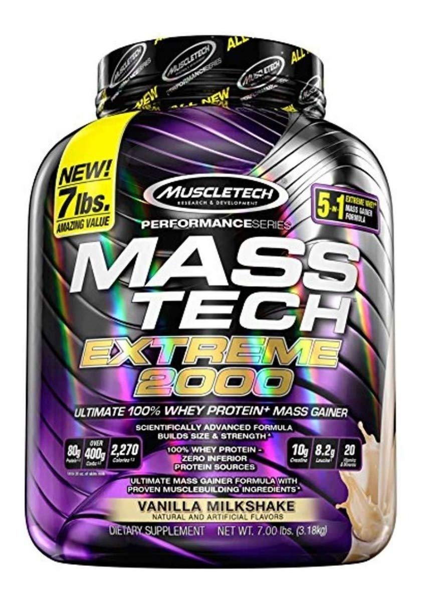 Muscletech Mass Tech Extreme 2000 Vanilla, 7lbs (3.18kg)