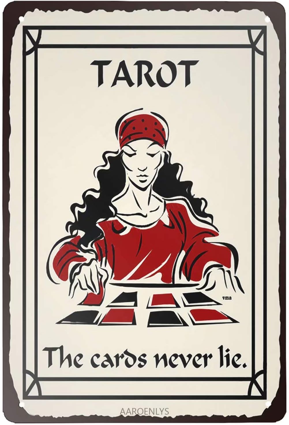 Funny Metal Sign Tarot Wall Art Coffee Tin Signs Vintage Kitchen Wall Decor 8x12 Inch 8 X 12 Inch Multi24