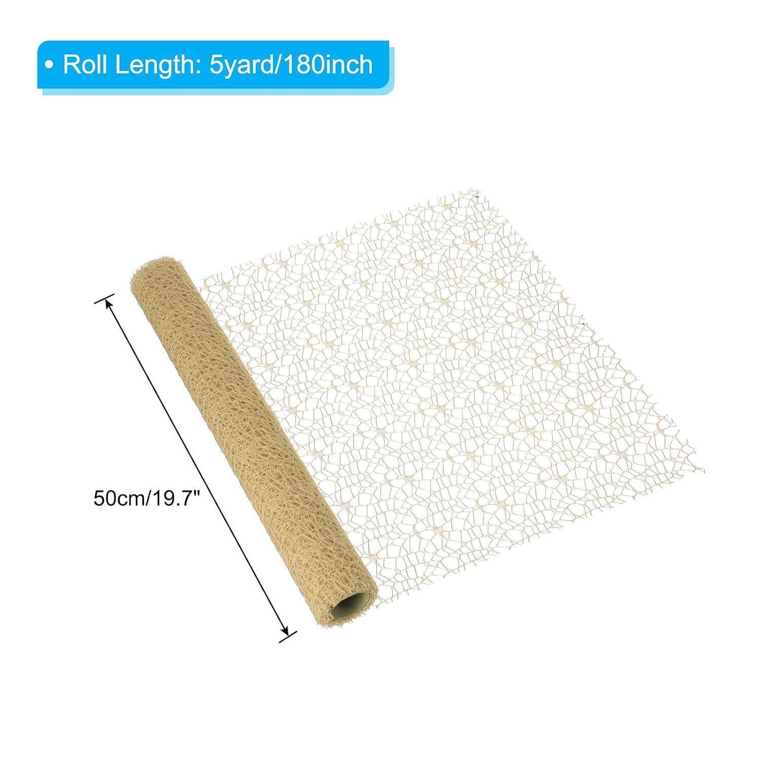 PATIKIL 180" L x 19.7" W Jacquard Net Mesh, Korean Openwork Floral Bouquet Wrapping Paper for Packaging Fresh Flower Wedding Valentine's Day Florist Supplies, Light Brown image 2