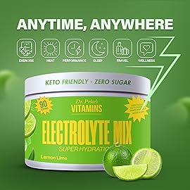 Dr. Prices Electrolytes Powder Bulk - Lemon Lime, 90 Servings | Sugar Free Hydration Drink Mix with 72+ Trace Minerals, Manganese | Keto Electrolytes | Vegan, Doctor-Formulated, Made in USA