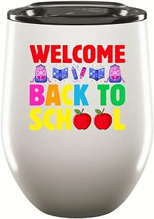 Gift Ideas for Kids and Teachers on First Day of School 12oz Wine Tumbler Cup