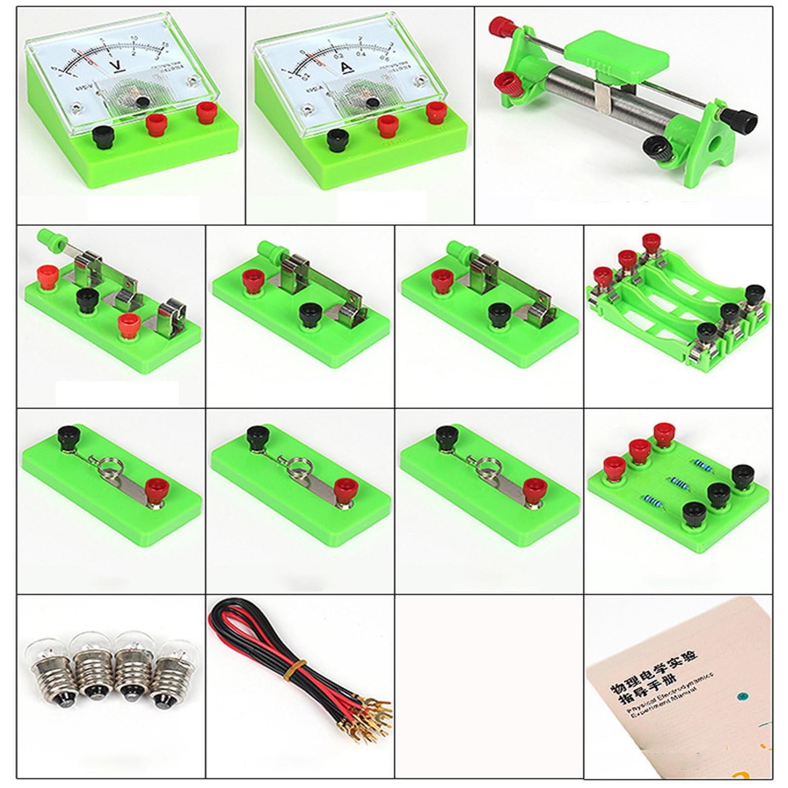 F Fityle Kit per esperimenti di circuiti fisici, Strumento di Base per circuiti elettrici per Studenti, didattici per Laboratori di Fisica e scienze, Regalo di