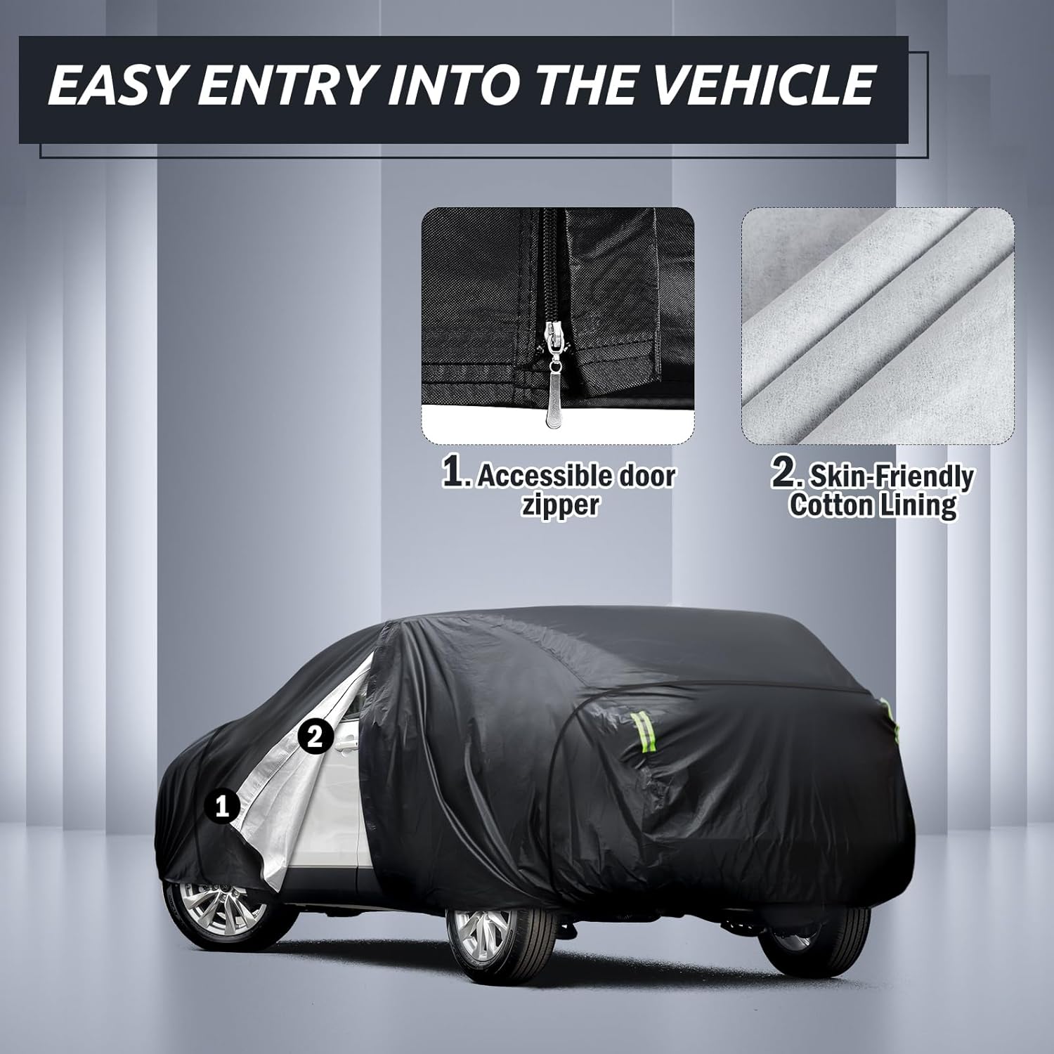 6 Layers Car Cover Waterproof All Weather for Automobiles, SUV Size A6 Universal Fit for Toyota RAV4 /4Runner, Honda CRV, Hyundai Santa Fe, Nissan Rogue, Audi Q5 (182-190 inch)