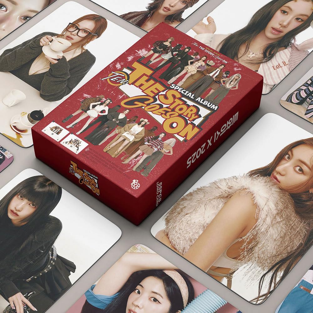 Twice Photocards 2025 - Tarjetas de Lomo, tarjetas dobles para regalo y colección de fans (55 unidades, rojo)