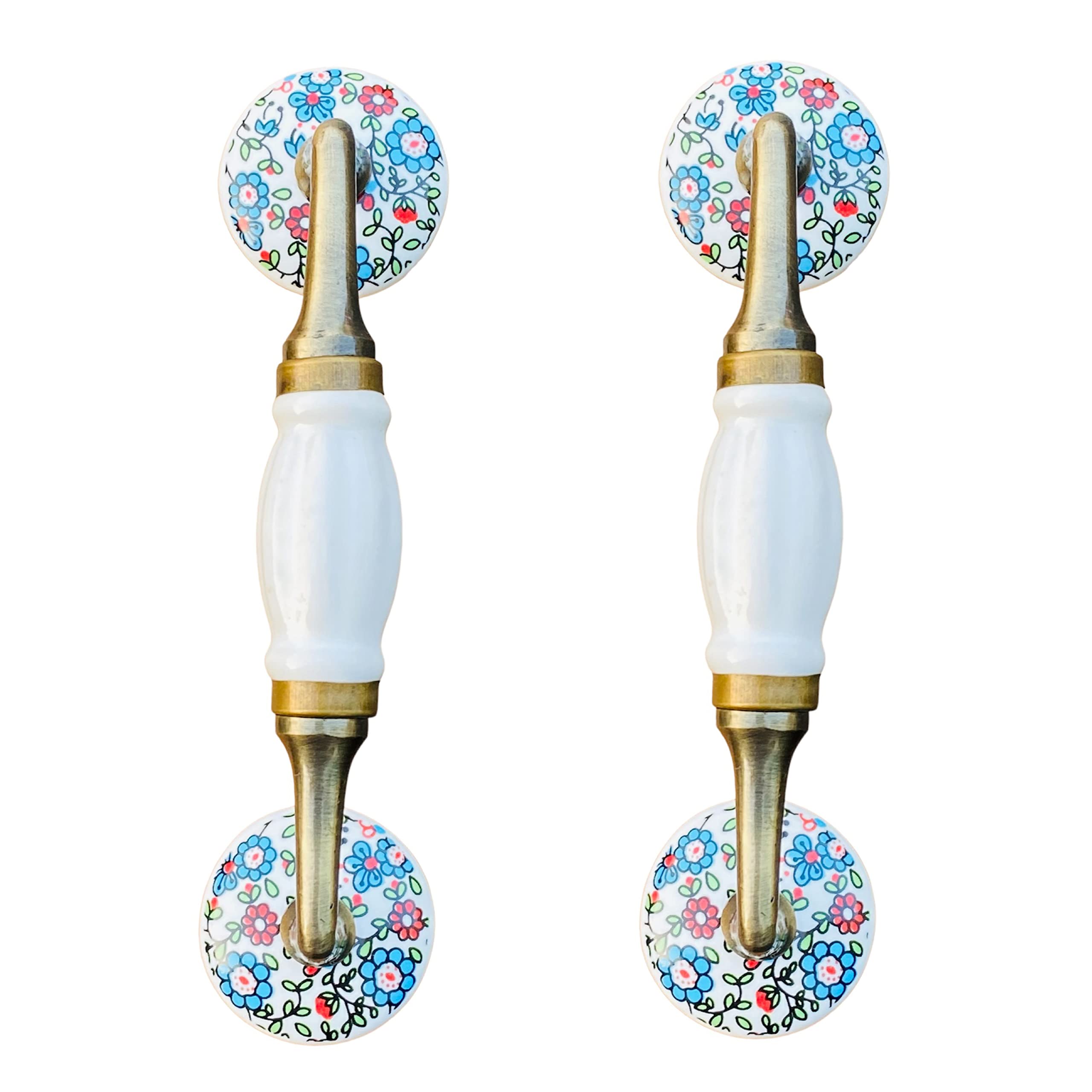 Maison Belle Ceramic Door Handle Gold Antique Finish - Hole to Hole 6.5 INCH (Pack of 1 Handle) (Pink - Size 8.5 INCH) — Amazon image 15