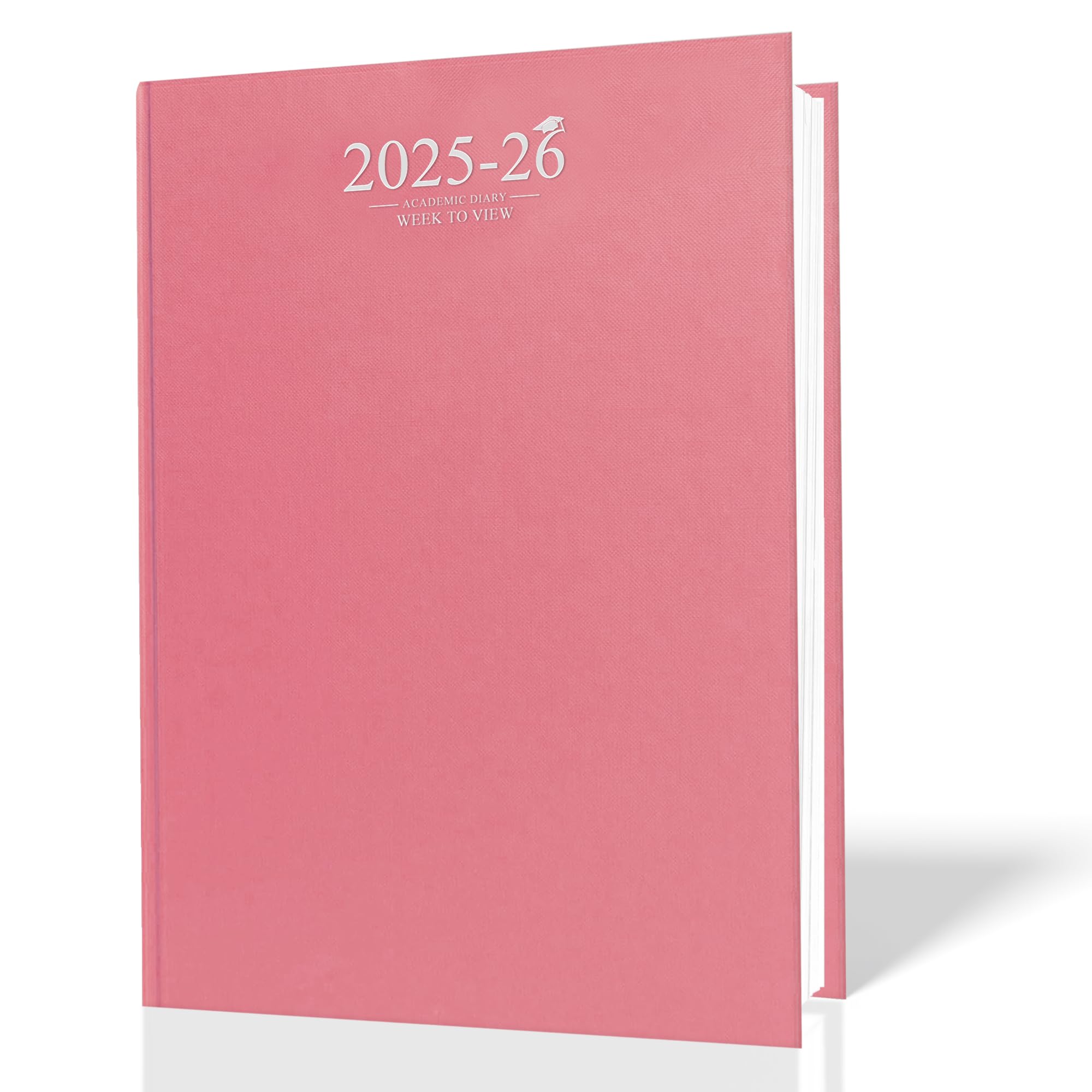 G4GADGET 2025-2026 Academic Student Diary, A5, Week to View, Pink, Case-bound
