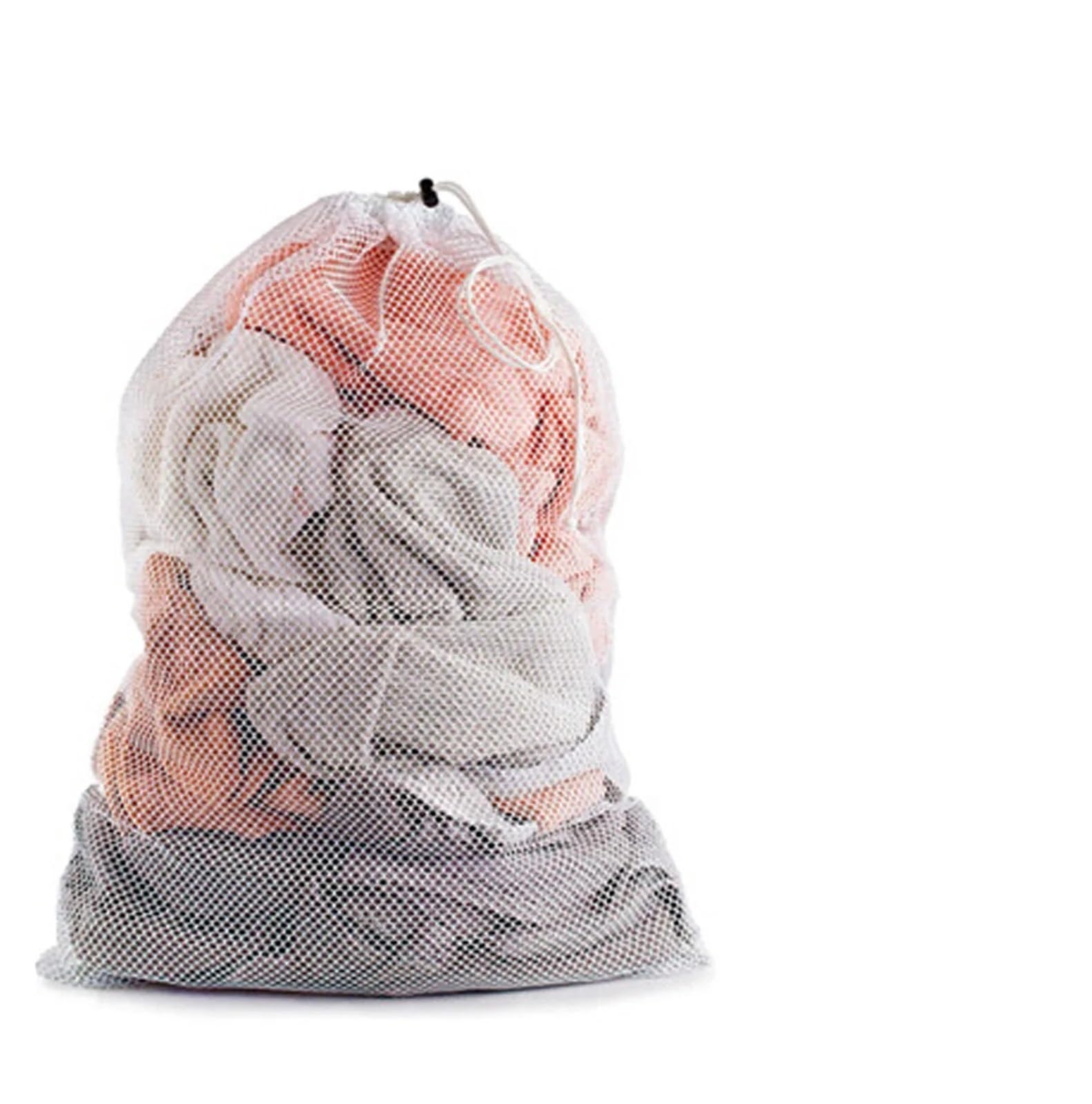 Large Size Laundry Mesh Bag Solid Color Drawstring Laundry Bag Anti-snagging Anti-deformation Mesh Clothes Washing Bag 60x90cm(C)