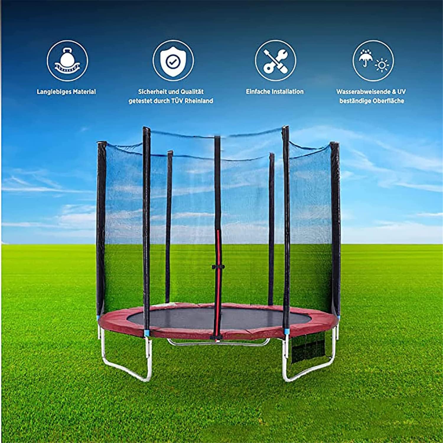 Replacement Trampoline Pad, 6FT 8FT 10FT 12FT 13FT 14FT 16FT Round Trampoline Spring Cover for Outdoor Trampoline Accessories